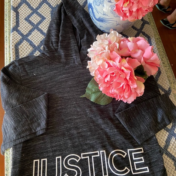 Gray hooded crop sweatshirt - Picture 1 of 3